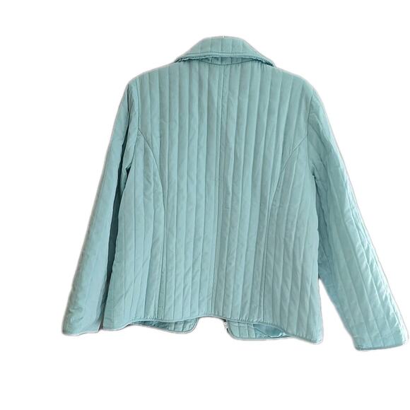 Chico's Blue Zip Front Lightweight Outdoor Quilted Bomber Jacket Womans Size XL - Picture 2 of 7